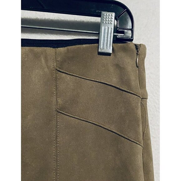 Zara Pants Womens XL Beige Tan Faux Suede Leggings High Rise Stretch Soft Boho - Picture 3 of 6